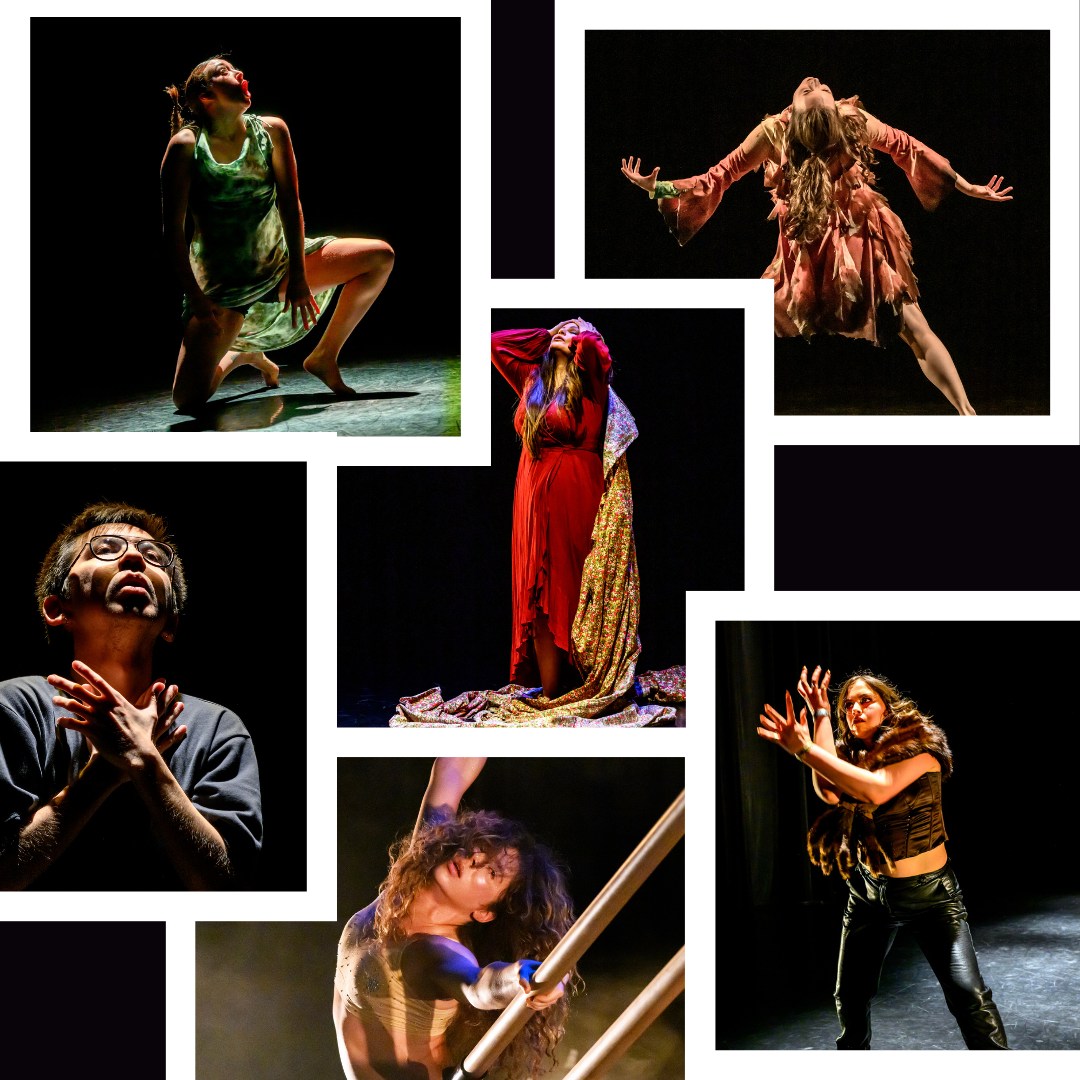 Five people standing in front of mountains